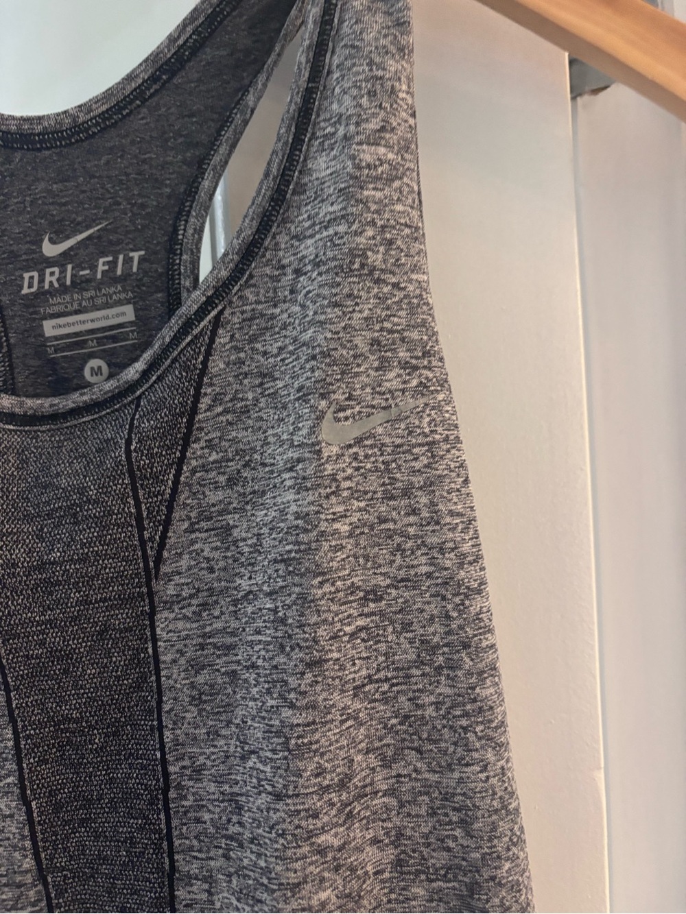 Nike Grey Heather Racerback Performance Tank Top - Picture 3 of 4